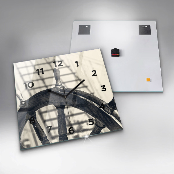 Square wall clock Ancient ship