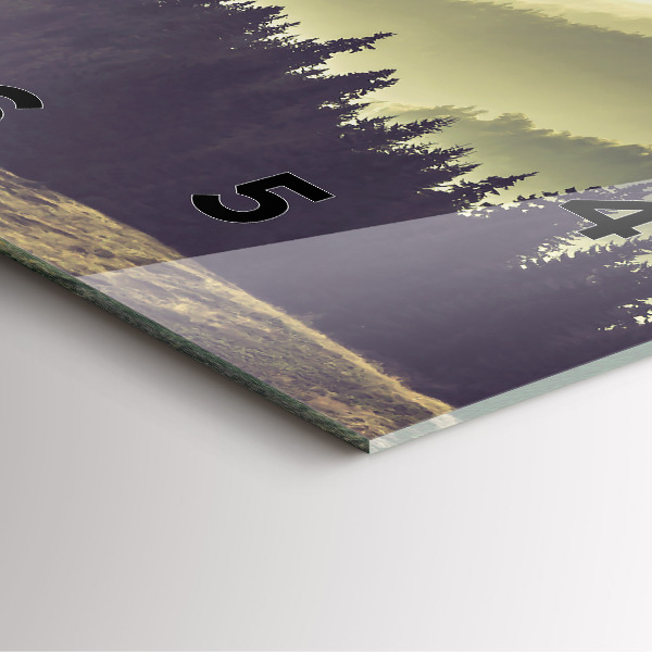 Square wall clock Misty mountain slopes