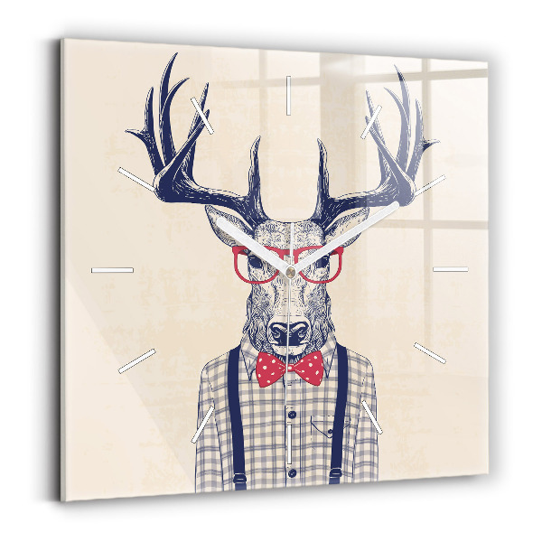 Square wall clock Deer in a shirt