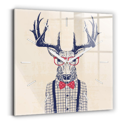 Square wall clock Deer in a shirt