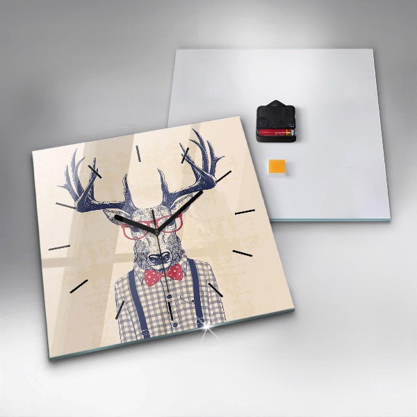 Square wall clock Deer in a shirt