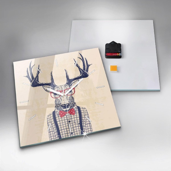 Square wall clock Deer in a shirt