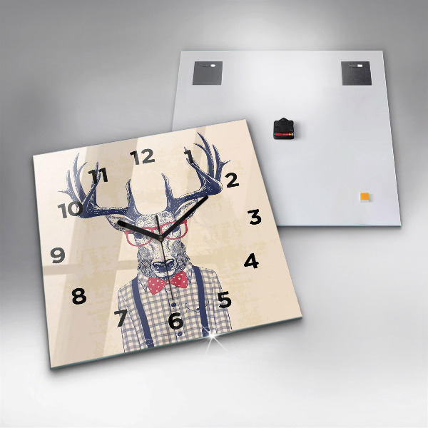 Square wall clock Deer in a shirt