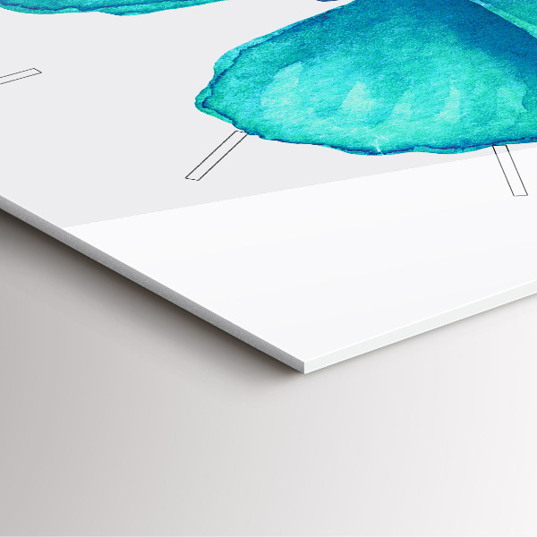 Square wall clock Turquoise Summer Butterfly