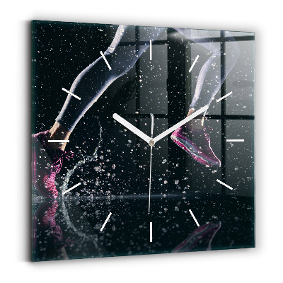 Square wall clock Healthy lifestyle and running