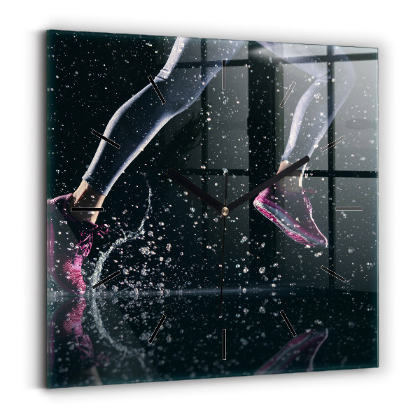 Square wall clock Healthy lifestyle and running