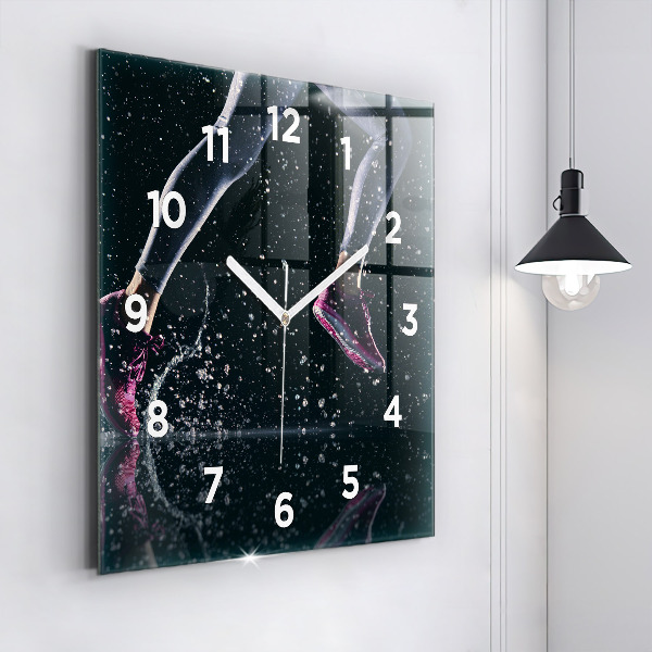 Square wall clock Healthy lifestyle and running