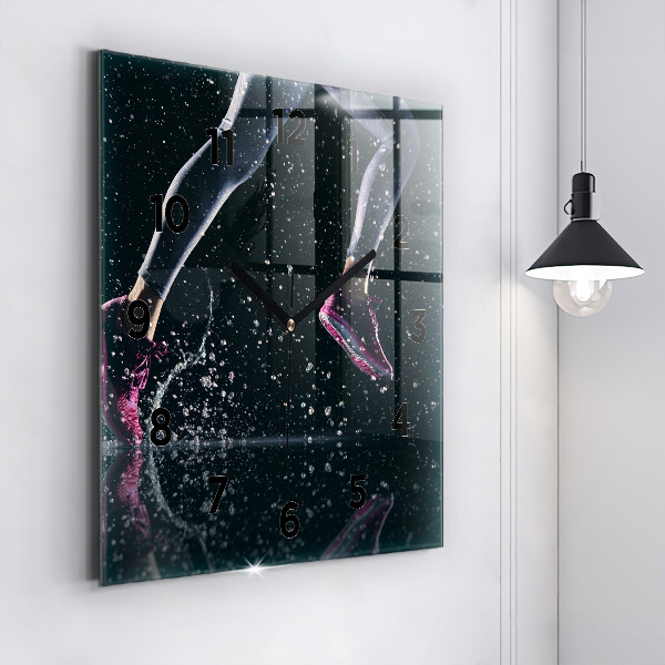 Square wall clock Healthy lifestyle and running