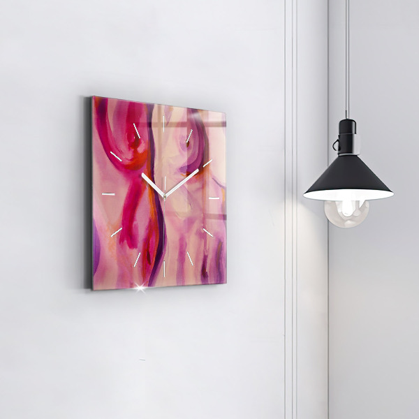 Square wall clock Painting Women