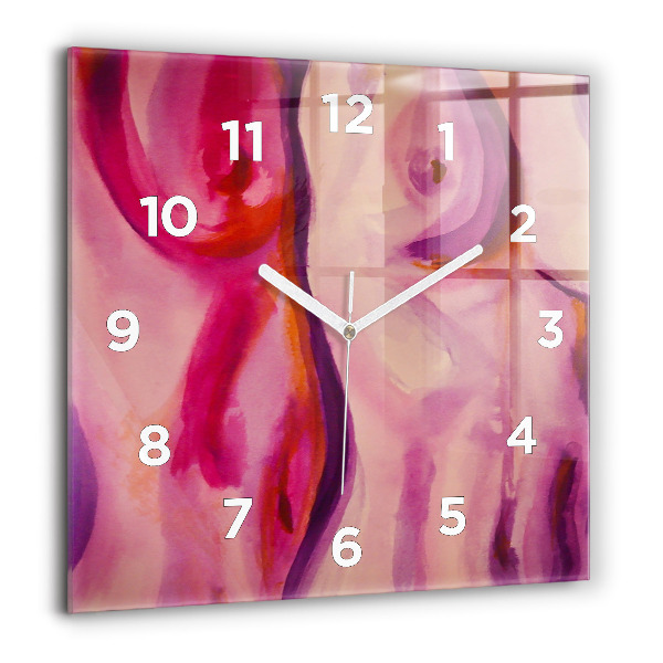 Square wall clock Painting Women