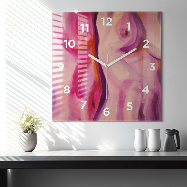 Square wall clock Painting Women