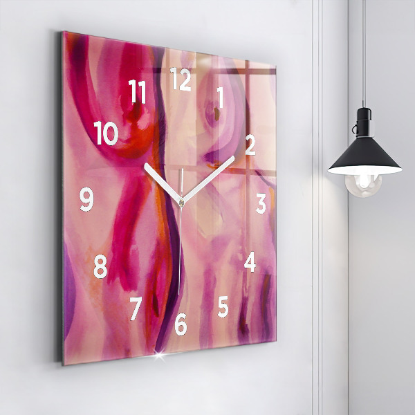 Square wall clock Painting Women