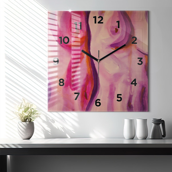 Square wall clock Painting Women