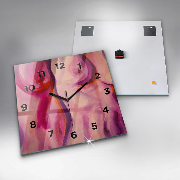 Square wall clock Painting Women