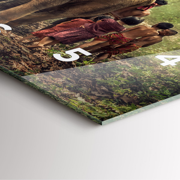 Square wall clock Children leading an elephant