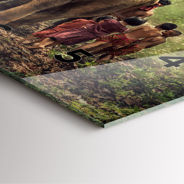 Square wall clock Children leading an elephant