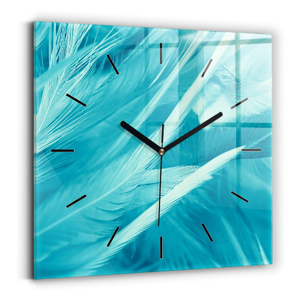 Square wall clock Green turquoise vintage