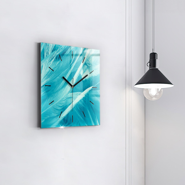 Square wall clock Green turquoise vintage