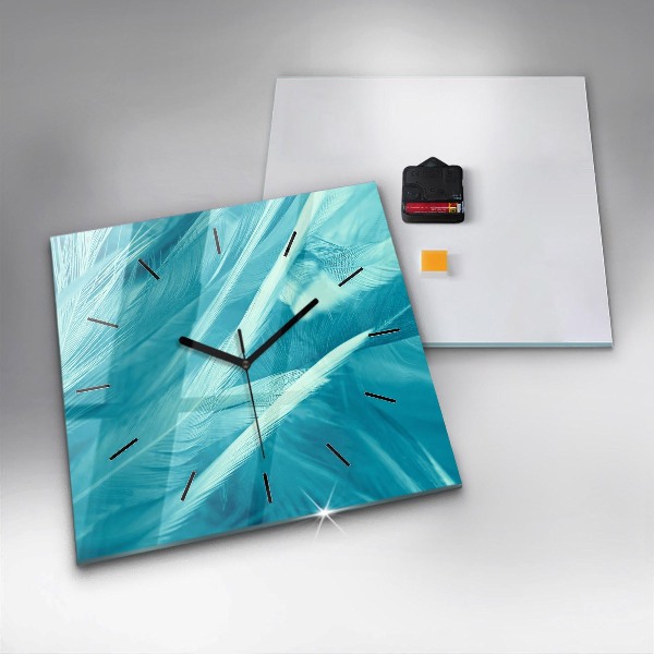 Square wall clock Green turquoise vintage