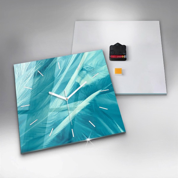 Square wall clock Green turquoise vintage