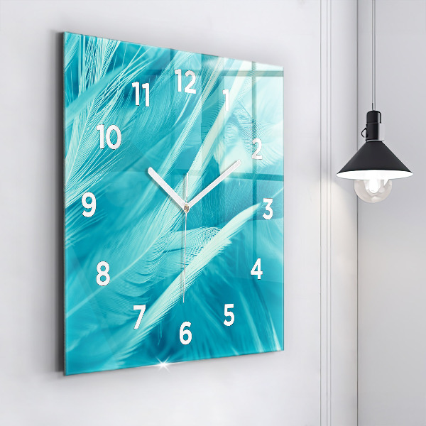 Square wall clock Green turquoise vintage