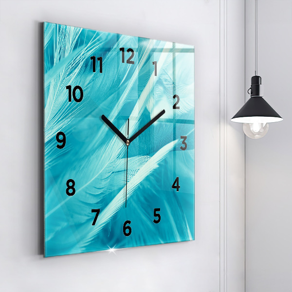 Square wall clock Green turquoise vintage