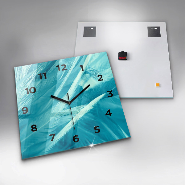 Square wall clock Green turquoise vintage