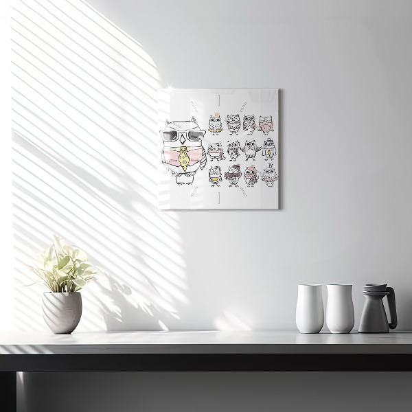 Square wall clock Vintage Owl Poster