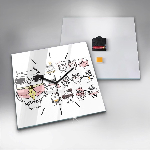 Square wall clock Vintage Owl Poster