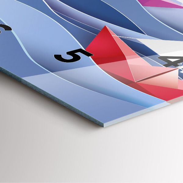 Square wall clock Origami colorful sailboats