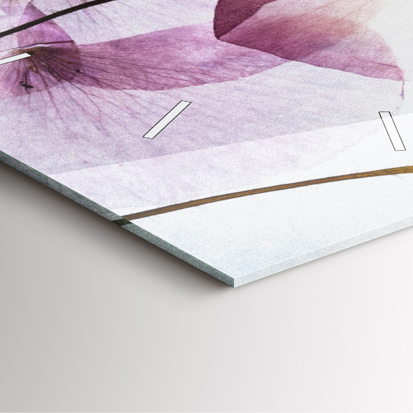 Square wall clock Dry poppy flowers