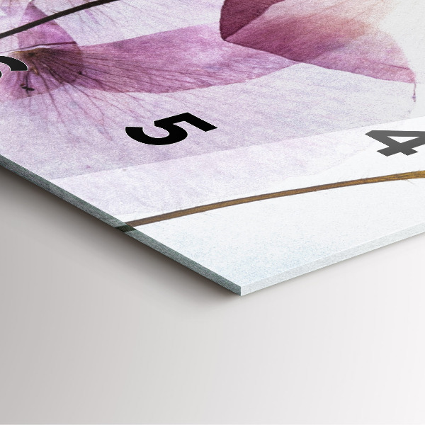 Square wall clock Dry poppy flowers