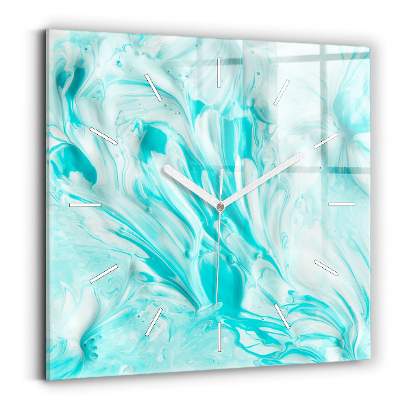 Square wall clock Blue abstraction