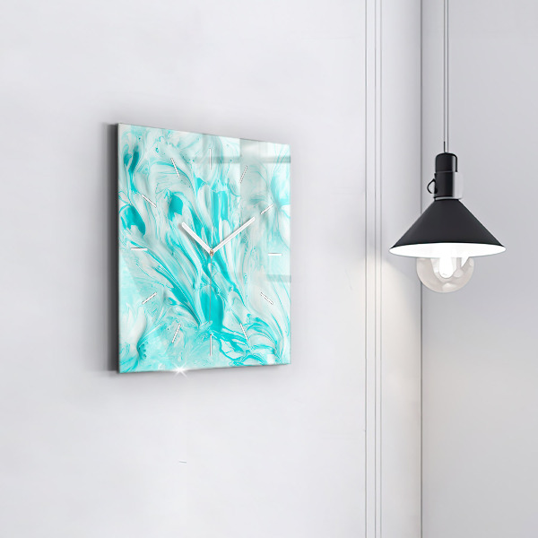 Square wall clock Blue abstraction