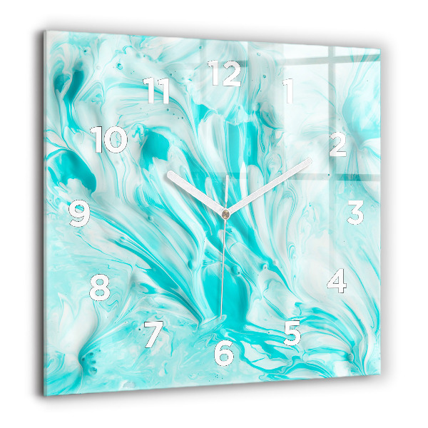 Square wall clock Blue abstraction