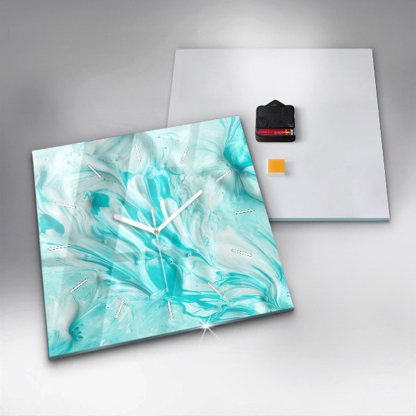 Square wall clock Blue abstraction