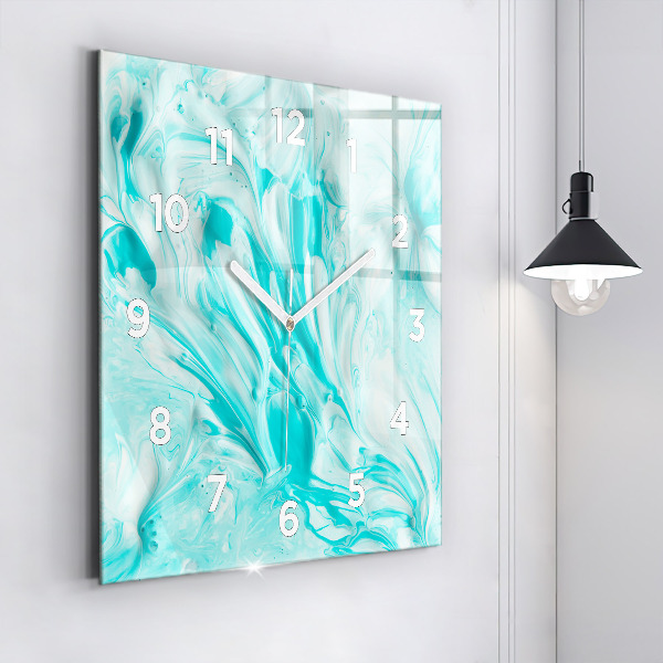 Square wall clock Blue abstraction