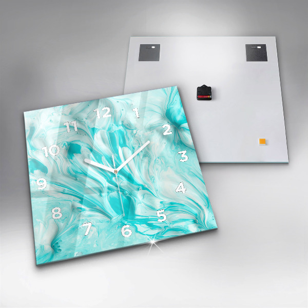 Square wall clock Blue abstraction