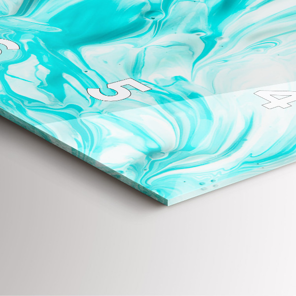 Square wall clock Blue abstraction