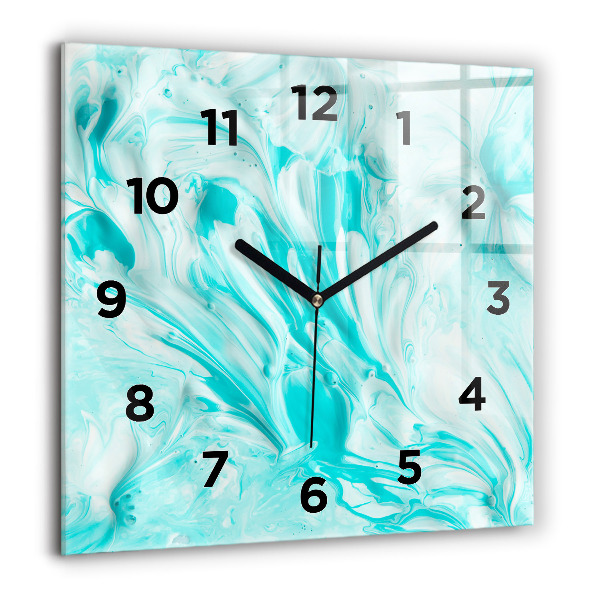 Square wall clock Blue abstraction