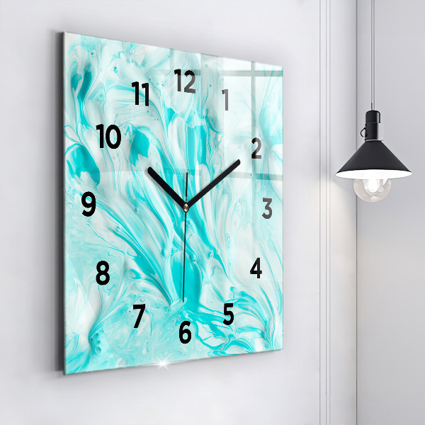 Square wall clock Blue abstraction