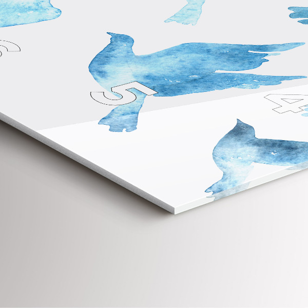 Square wall clock Flying blue birds