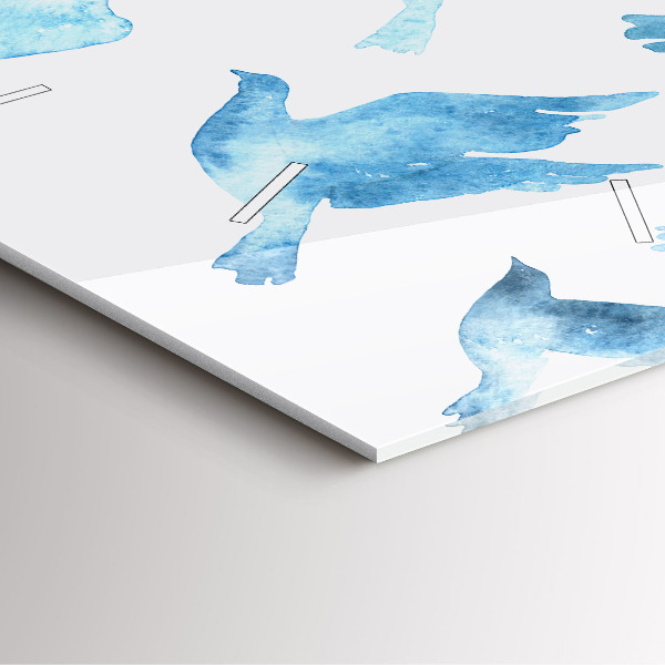 Square wall clock Flying blue birds