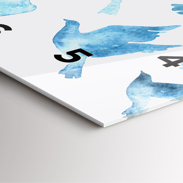 Square wall clock Flying blue birds