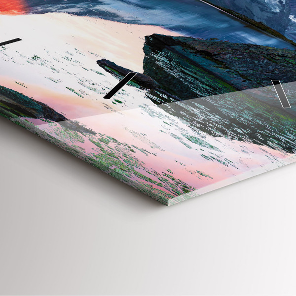 Square wall clock Stellisee Matterhorn lake