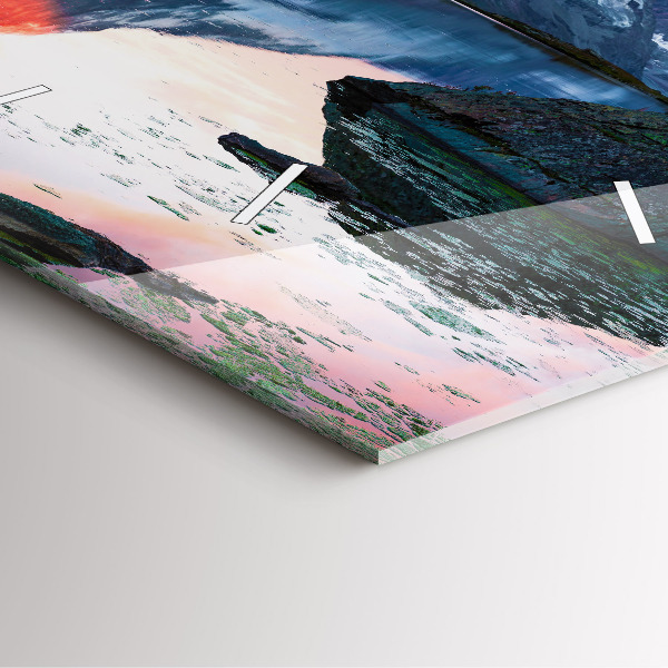 Square wall clock Stellisee Matterhorn lake