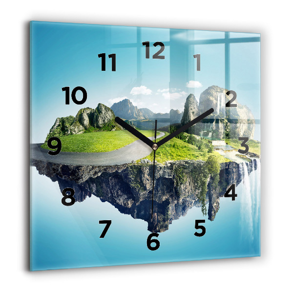 Square wall clock Flying Island