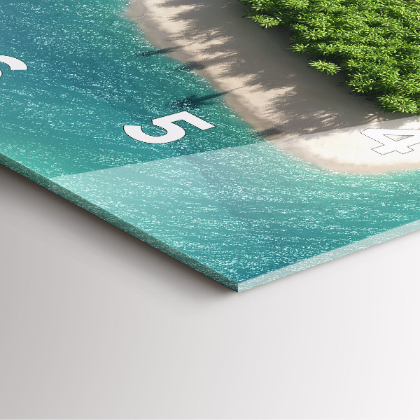 Square wall clock Heart Island