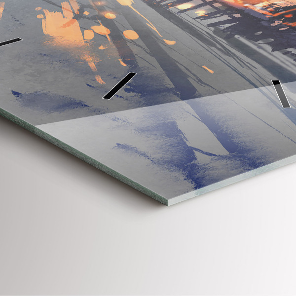 Square wall clock Winter Tree Landscape