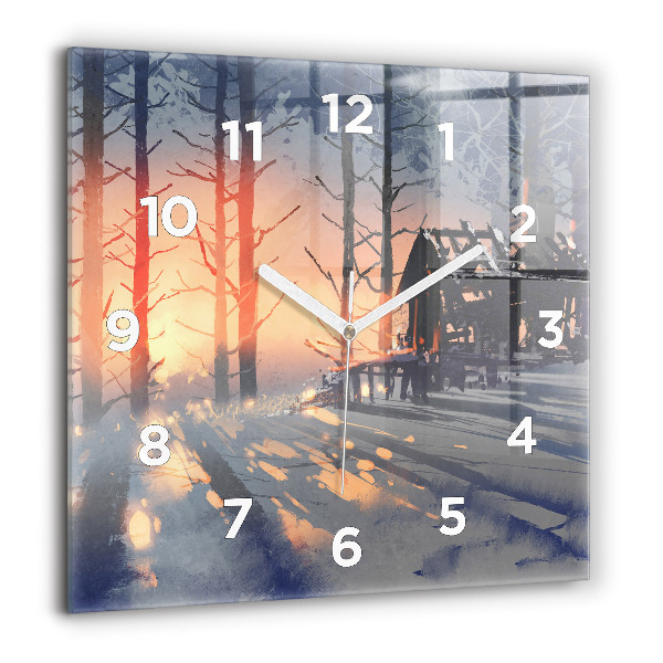 Square wall clock Winter Tree Landscape